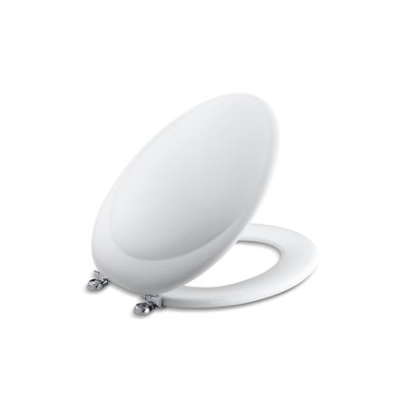 KOHLER Revival Elongated Toilet Seat With Polished Chrome Hinges 4615-CP-0